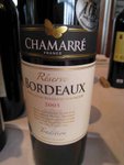 Chamarre 2003

APPELLATION : Bordeaux

GRAPE : Merlot, Cabernet Sauvignon, Cabernet Franc, Petit Verdot

Nose with ripe plum and hint of coffee, easy to drink.
