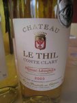 Chateau Le ThillComte Clary 2003

APPELLATION : Pessac-Leognan
GRAPE: 50% Sauvignon Blanc, 50% Semillon

REMARKS : An easy drinking wine with refreshing grapefruit flavour and a soft finish.