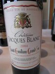 Chateau Jacques Blanc 2004

APPELLATION : Saint-Emillon Grand Cru

GRAPE: 80% Merlot, 10 cabernet Sauvignon, 10% Cabernet Franc

REMARKS : Nose with vegetable and dry date. A very balanced wine with rice fruits, structured tannin and a long finish.