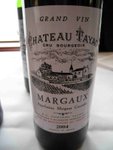 Chateau Tayac 2004 Cru Bourgeois

APPELLATION : Margaux

GRAPE : 60% Cabernet Sauvignon, 35% Merlot, 5% Petit Verdot

REMARKS : wonderful complexity on nose, good tannin structurem smooth on palate.
