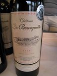 Chateau La Bourguette 2004 

APPELLATION : Bordeaux Superieur 

GRAPE : 100% Merlot 

REMARKS : Very attractive nose with ripe red berries, a great wine with potential to age.