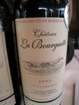 Chateau La Bourguette 2003 

APPELLATION : Bordeaux Superieur 

GRAPE : 100% Merlot 

REMARKS : Floral nose with dry-plum and peppers, hint of toasted oak. An elegant wine with a long and soft finish.