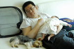 3 sleeping handsome: Papa, Colman & Dino