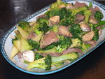 西蘭花草菰炒牛肉