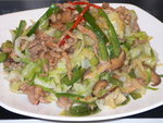 椰菜青椒香菇炒肉絲