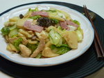 青菜雞火香菇炒上海年糕