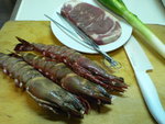 P1100479-食材:越南大蝦、肉眼扒及大蔥