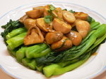 P1100516-蠔油燴草菇配燙菜芯