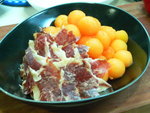 P1120623-餐前小吃~西班牙風乾火腿(El Tormes Iberian ham bellota)配縐紋瓜