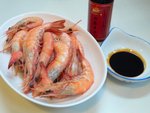 P1130947-簡簡單單白灼海蝦配御品醬油