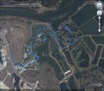 20101204 Wetland Park GoogleEarth_Image：我&#20204;在&#28287;地公园的行走路&#32447;