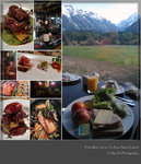 breakfast at motel, lunch at high country salmon farm, hare dinner at Te Anau