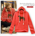 7449-42 - 加厚休閒衛衣（紅色）質料﹕磨毛衛衣（尺碼）：肩寬：40cm 胸圍：96cm 衣長：62cm 袖長：59cm