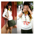 2-9082手打毛織小外套(白色) FREE SIZE $79