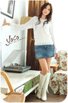 3-6-0982毛織外套(白色) 質料﹕毛織 尺寸﹕衣長45cm 胸圍84cm 袖長58cm 肩寛40cm 售價﹕$78