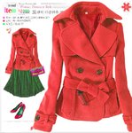 3417-韓版短褸 (紅)面料：混合羊毛，SML 尺碼：SML 三碼 S：胸闊92CM 衣長59CM 袖長55CM 肩闊39CM M：胸闊96CM 衣60CM 袖長56CM 肩闊40CM L：胸闊100CM 衣長61CM 袖長57CM 肩闊41CM 售$108