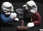Battle of Clay 1&2,04年的作品,有點Bill Plympton式的感覺,總是游走在施虐與自虐之間,用泥膠更raw及有感覺