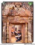Pediments depicting scenes appeared at Banteay Srei in Khmer architecture