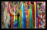 the memorial monolith is always decorated with flowers & paper cranes donated by citizens & travelers