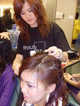 by hair