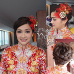 canny揀左我呢個自家制既紅雙囍頭飾, yeah!yeah! 揀得有咁上下份量既頭飾, 當然髮型都要有咁上下份量先至可以互相輝映啦
