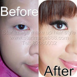 眼化妝前後,新眼娘妝,新娘化妝,新娘眼妝,