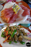 上面呢碟就係出名既魚生啦,只係NT100.好平.不過我地食慣左日本果d魚生,食呢d會覺得一般