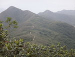 前望見鵝髻頂, 有隊友在一山頂中 DSC00724