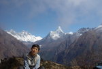 背景, Everest(8850m), Lhotse (8516m) & Thamserku (6623m) 04NL0131