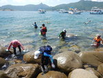 船在青洲北角停下隊友落水游埋岸. 回頭望見釣魚翁
DSCN2992