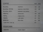 cafe latte & cappuccino 都係 W4500, 原來下雨天只收 W3000
DSCN0981a