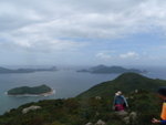 匙洲(前), 企頭角與伙頭墳洲(後左)及峭壁洲(後右).  在峭壁洲背後的是火石洲
P6240118