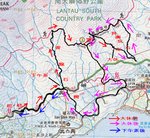 東涌市巴士總站乘3M巴士至東涌道郊野公園站下車起步, 落引水道(&#40175;凰徑11段), 上溯青龍石澗至南大嶼郊遊徑, 過貝澳坑左支下降, 中途大休. 休後續下降貝澳坑左支至分源位轉入右支上溯至南大嶼郊遊徑. 郊遊徑行至貝澳坑左支探遊郊遊徑上段壁位澗道. 回郊遊徑, 小路落鳳凰徑11段, 續落嶼南道後沿馬路行至石散石灣入澗上溯青龍石澗至引水道(鳳徑11段). 石散石灣燒烤1號場下午茶. 茶後沿引水道行出東涌道郊野公園站
3M巴士回東涌
20100520