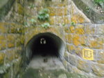 到澗中(赤淺坑13號), 右望便見"隧道", 見有隊友的身影在遠處道口
P4080041