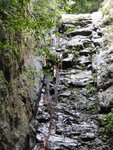 呂頑童沿濕壁上攀, 只能靠幼樹根
DSC08975