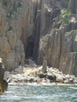 出沙塘口洞見一海灣, 灣中有一小洞, 洞前有一小石柱, 此石有人叫做天后像, 而後面小洞似神台的石位, 所以叫天后石窟
DSC01461
