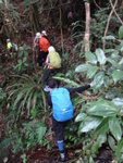 上一段後往左橫移, 又排隊, 原來前面有一難位要攀壁, 慢慢過. 終於後面的隊友覓路沿穿林上
DSC01269