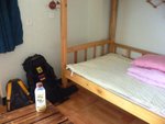 my luggage and milk tea. 夢之旅國際青年旅社 (rmb35/bed)