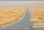 the highway of acrossing Taklimakan desert