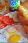 a full breakfast at a hostel beside ours..