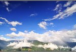 a relaxing at Cingjing, a rainbow appeared before a typhoon came to Taiwan