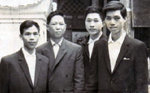 1973　河內原福建小學　左起：何宗慶，X X宵，黃冠東，李健勇．