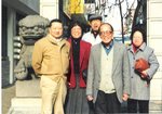 左起：沈明崇，趙碧華（中華中學舊生），譚天然，趙汝休（中華中學舊生），趙碧光（中華中學舊敎師）．