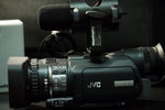 JVC GY-HM100E with Manfrotto Microphone Holder Pro MICC4