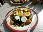 Fried potato with egg