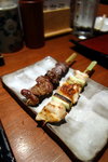 烤肝串 & 烤雞串 (每串170yen)