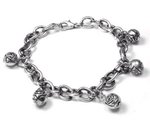 Vnada Metal Bracelet with Rose Charm  Silver $268