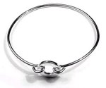 Vnada Silver Metal Bangle with Circle $245