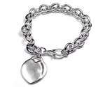 Vnada Silver Metal Bracelet, Circle Link Chain with Sold Heart Drop $ 299