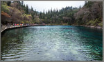 「五彩池」雖然是九寨溝內最小的海，但卻是溝內色彩最詭譎、最絢麗的湖泊。
